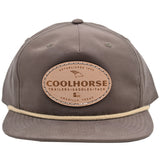Coolhorse Mocha Grandpa Cap with Leather Coolhorse Patch