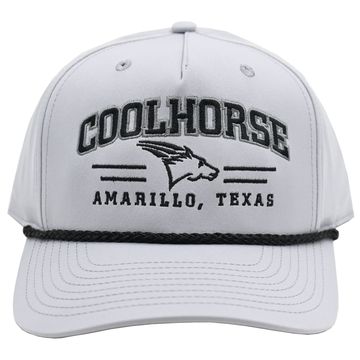 Coolhorse Light Gray Rope Cap with Black Coolhorse Embroidery