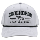Coolhorse Light Gray Rope Cap with Black Coolhorse Embroidery