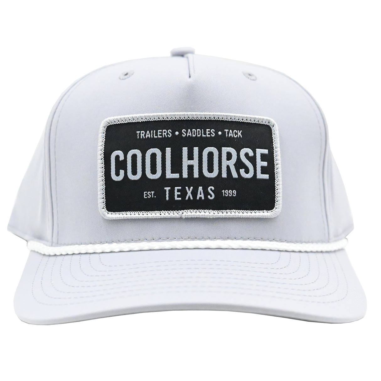 Coolhorse Light Gray Rope Cap with Black License Plate Patch