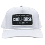 Coolhorse Light Gray Rope Cap with Black License Plate Patch