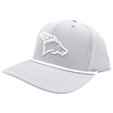Coolhorse 258 Light Grey Snapback Cap with White Rope and Coolhorse Head Logo