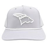 Coolhorse 258 Light Grey Snapback Cap with White Rope and Coolhorse Head Logo