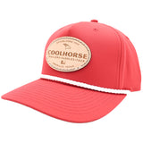 Coolhorse Red Rope Cap with Leather Coolhorse Patch