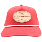 Coolhorse Red Rope Cap with Leather Coolhorse Patch