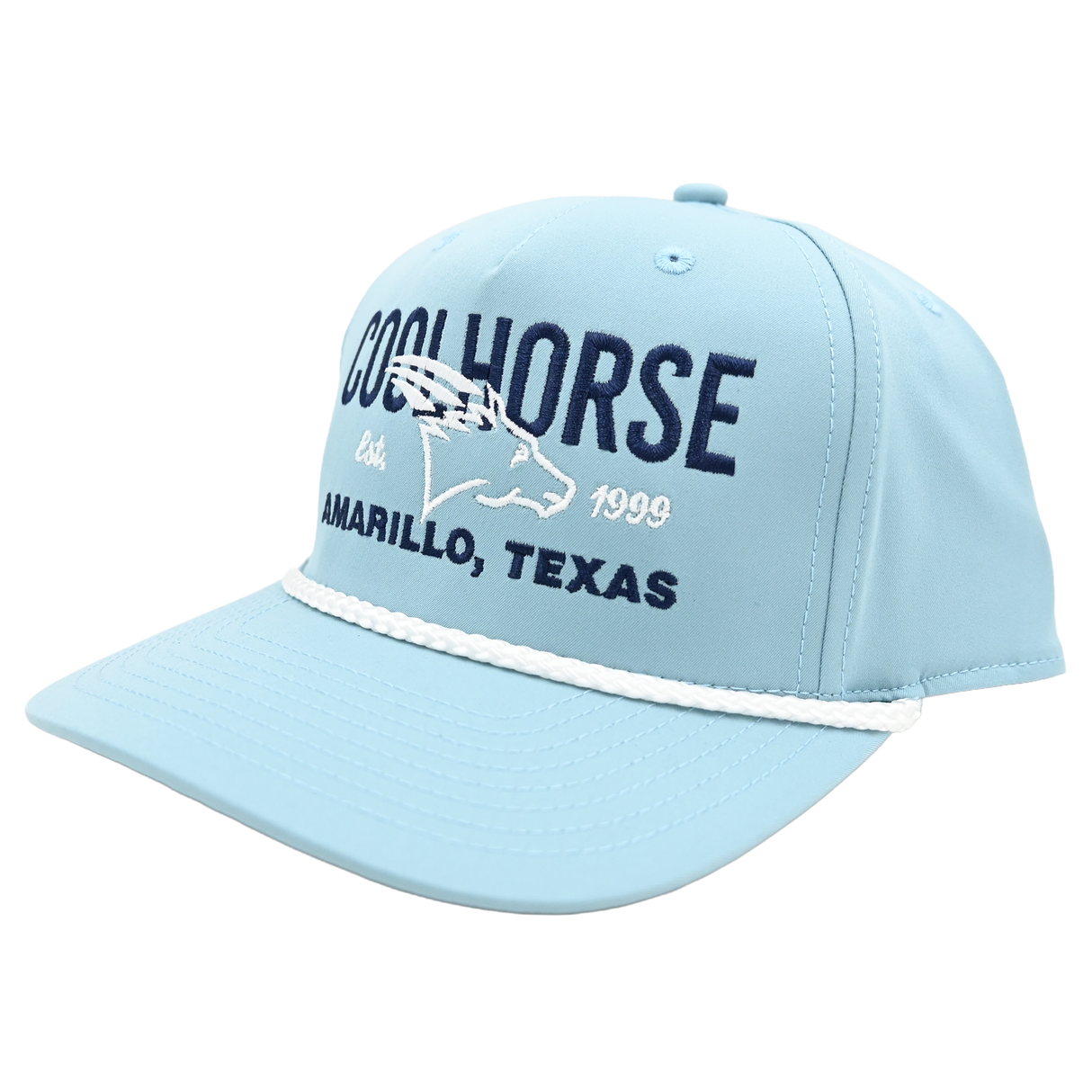 Coolhorse Smoky Blue Snapback Cap with White Rope and Coolhorse Head Logo