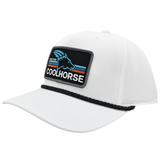 Coolhorse White Rope Cap with Black Neon Lights Patch