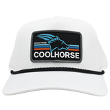 Coolhorse White Rope Cap with Black Neon Lights Patch
