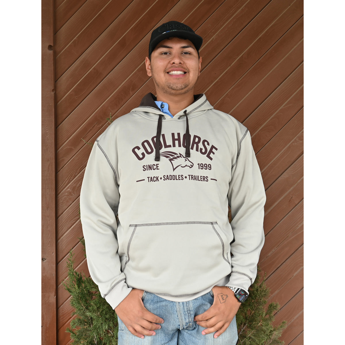 Coolhorse Men's Sand Dune & Brown Block Style Hoodie