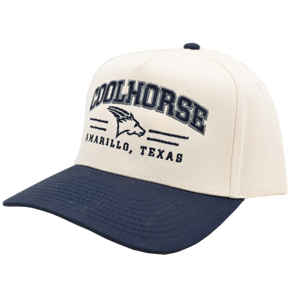 Coolhorse Varsity Cream and Navy Snapback Cap