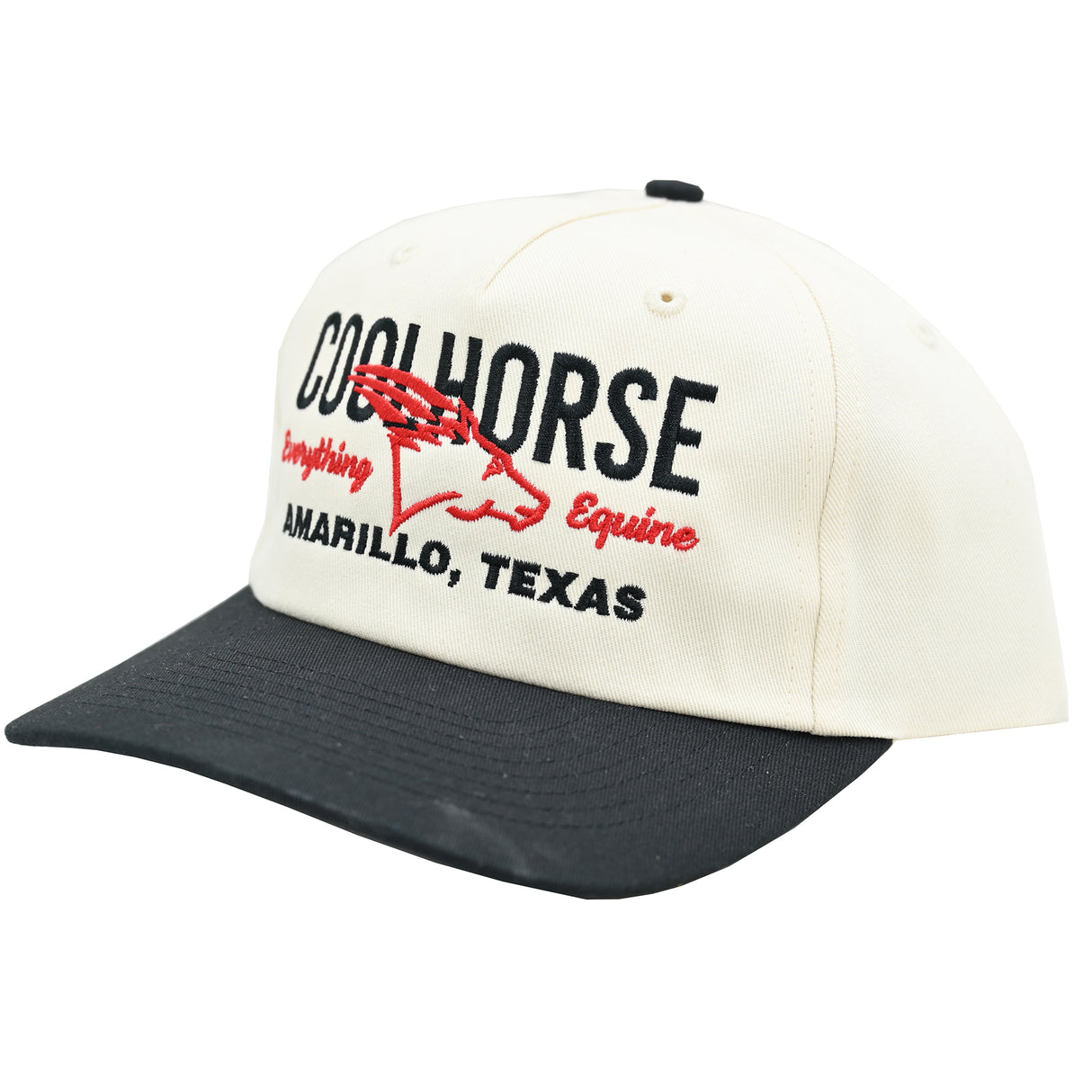 Coolhorse Structured Black and Cream Grandpa Snapback Cap