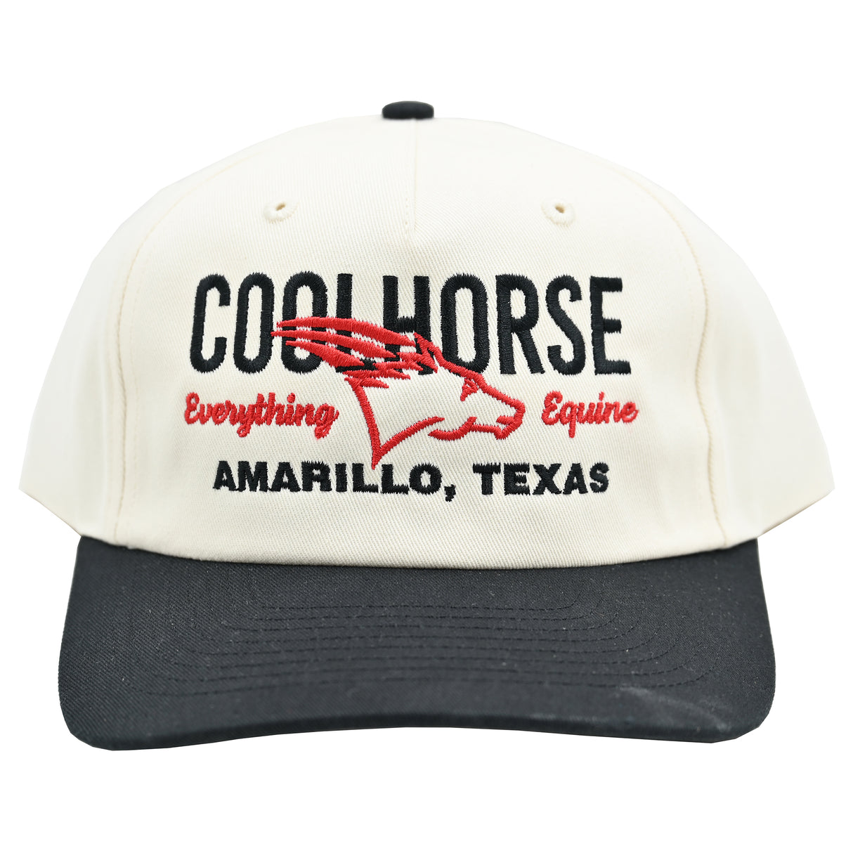 Coolhorse Structured Black and Cream Grandpa Snapback Cap