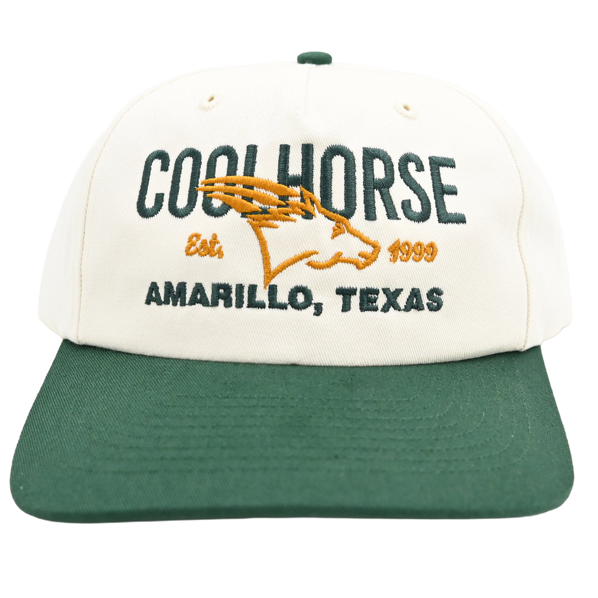 Coolhorse Structured Dark Green and Cream Grandpa Snapback Cap