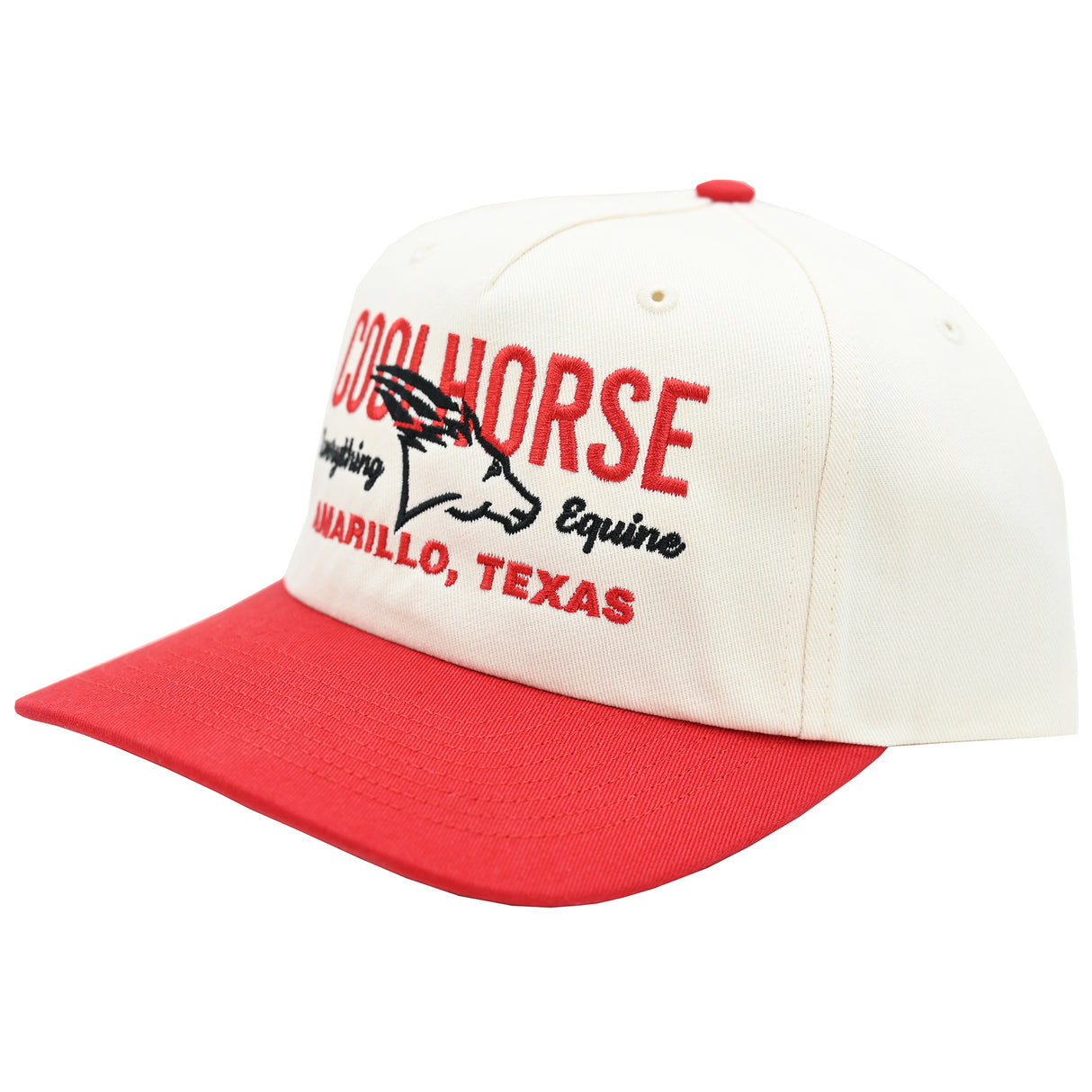 Coolhorse Structured Red and Cream Grandpa Snapback Cap