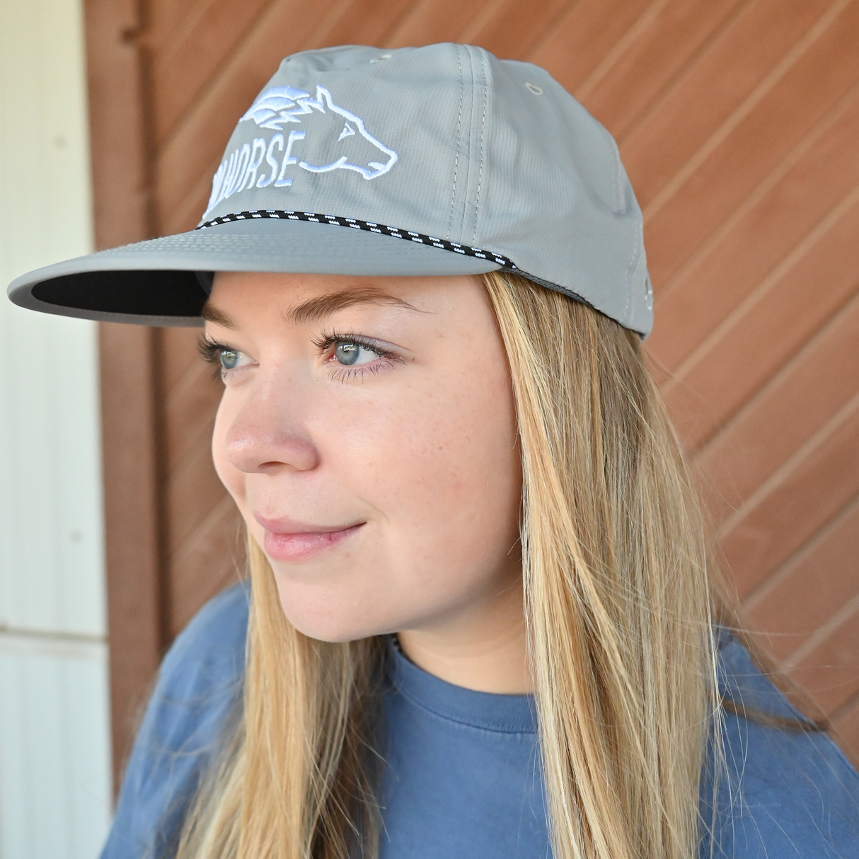 Coolhorse Grey Unstructured Lake Cap with White Logo