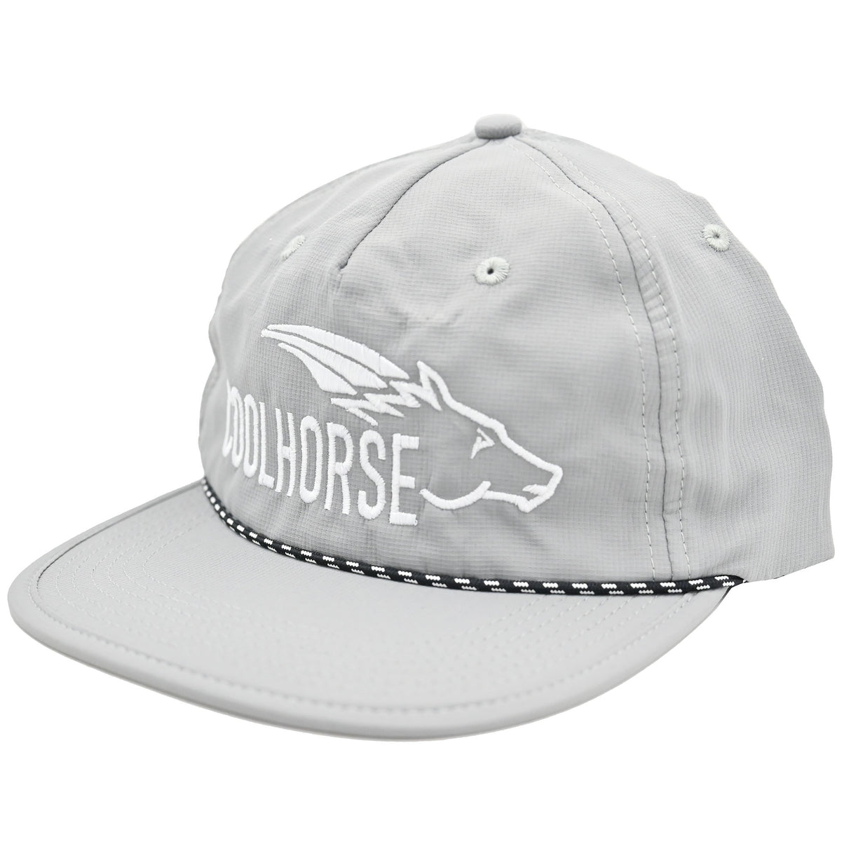 Coolhorse Grey Unstructured Lake Cap with White Logo