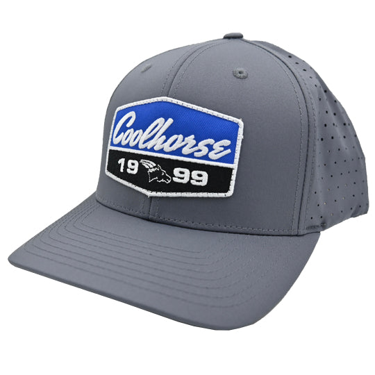 Coolhorse 632 Charcoal Snapback Cap with Air Holes and Blue 1999 Patch