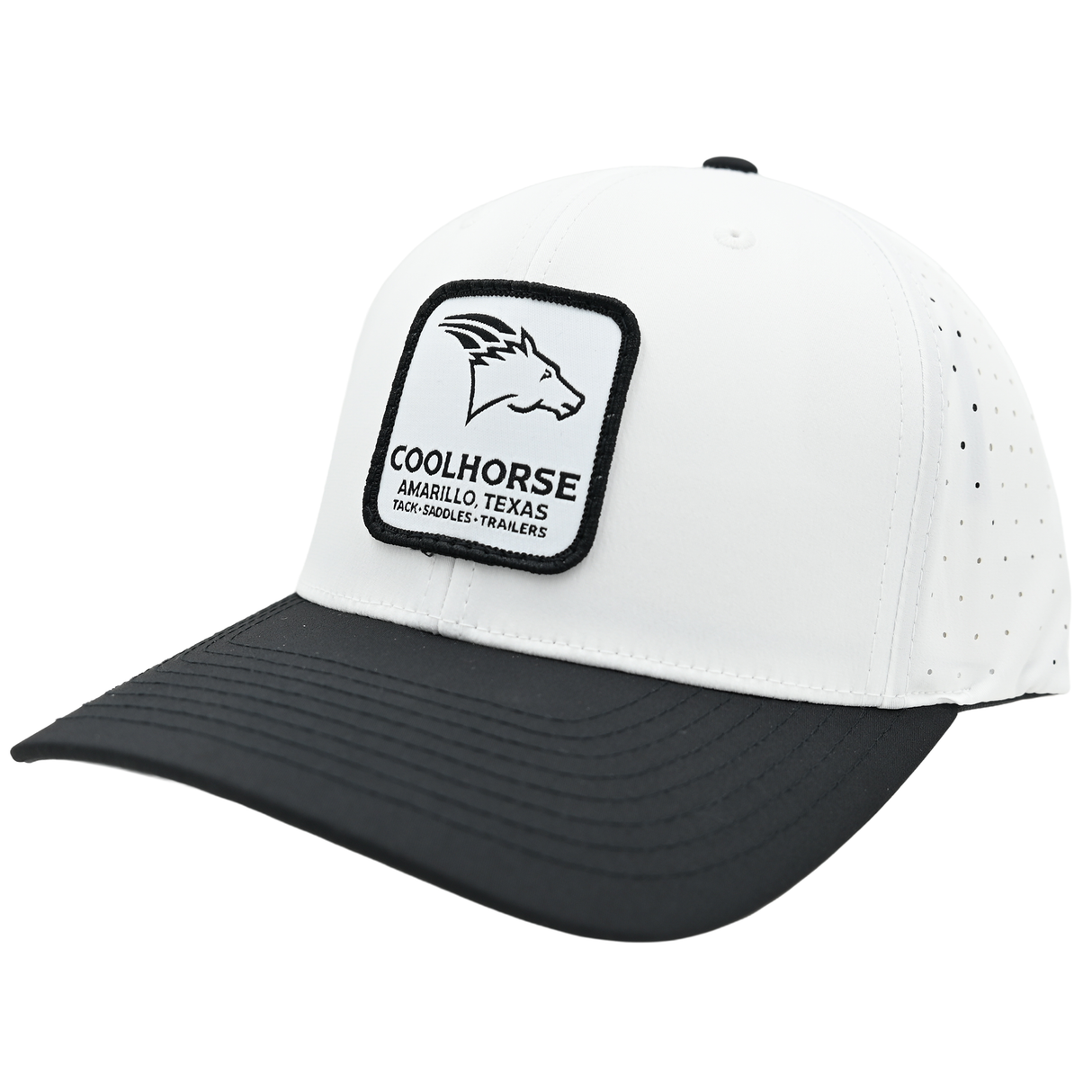 Coolhorse White and Black Active Cap with Simple Coolhorse Patch