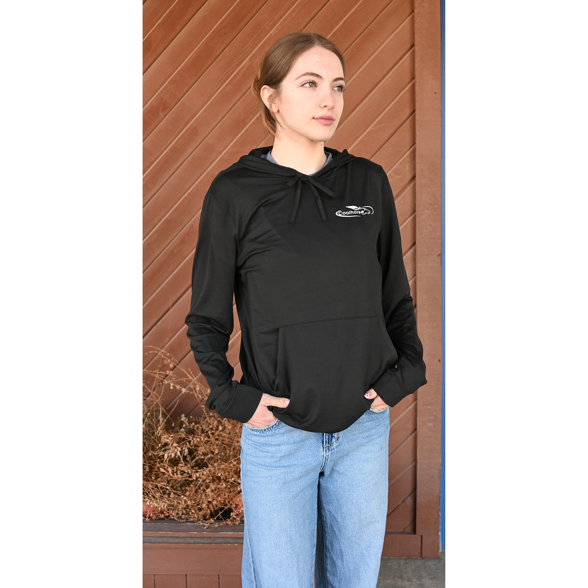 Coolhorse Black Women's Hooded Long Sleeve T-Shirt