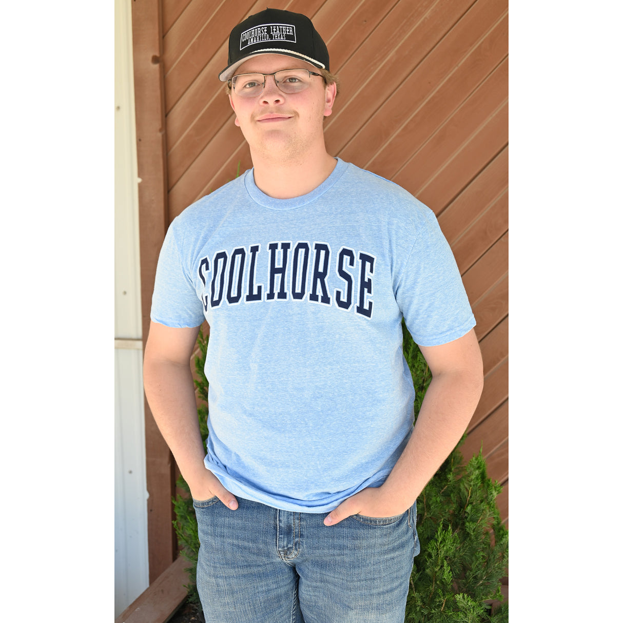 Coolhorse Basic Varsity Light Blue Short Sleeve T-Shirt