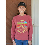 Coolhorse Bronc Stomper Long Sleeve T-shirt- Crimson Red