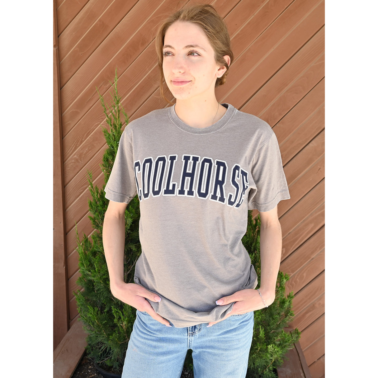 Coolhorse Basic Varsity Light Grey Short Sleeve T-Shirt