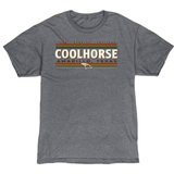 Coolhorse Gray Stripe Logo Short Sleeve T-Shirt