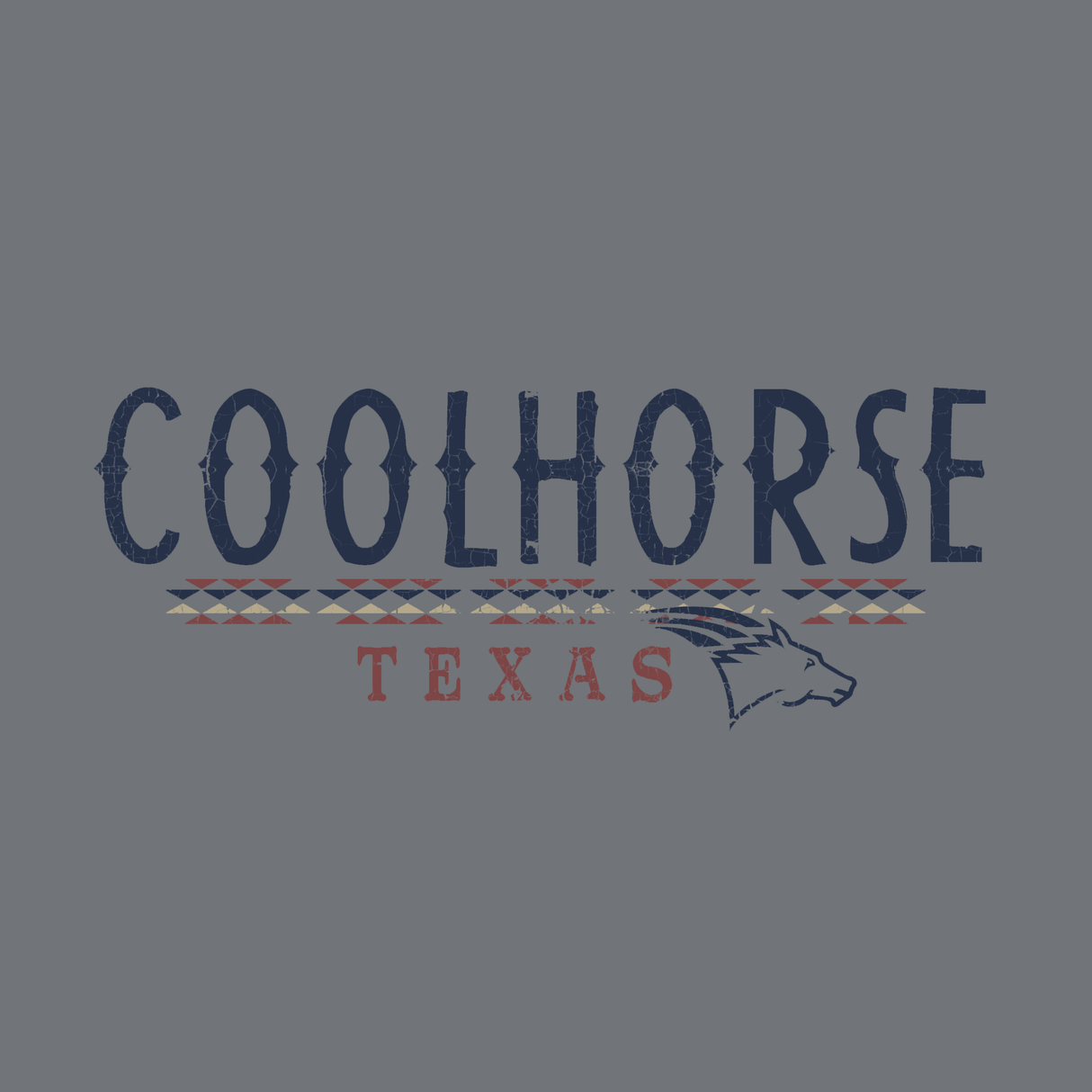 Coolhorse Gray Aztec Texas Short Sleeve T-Shirt