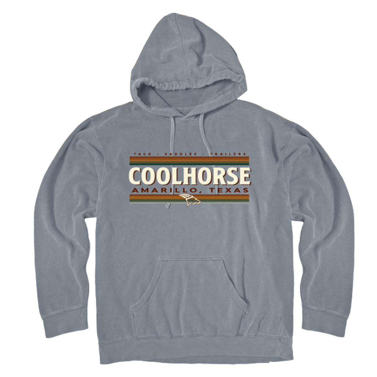 Coolhorse Steel Gray Stripe Logo Hoodie
