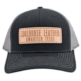 Coolhorse Black and Charcoal Mesh Snapback Cap w/ Coolhorse Leather Patch