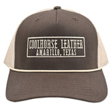 Coolhorse Brown and Khaki Mesh Snapback Cap w/ Coolhorse Leather Logo