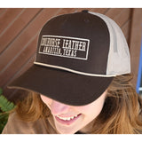 Coolhorse Brown and Khaki Mesh Snapback Cap w/ Coolhorse Leather Logo