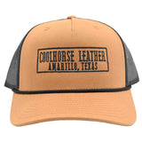 Coolhorse Caramel and Black Mesh Snapback Cap w/ Coolhorse Leather Logo