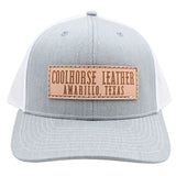 Coolhorse Heather Grey and White Mesh Snapback Cap w/ Coolhorse Leather Patch