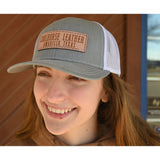Coolhorse Heather Grey and White Mesh Snapback Cap w/ Coolhorse Leather Patch