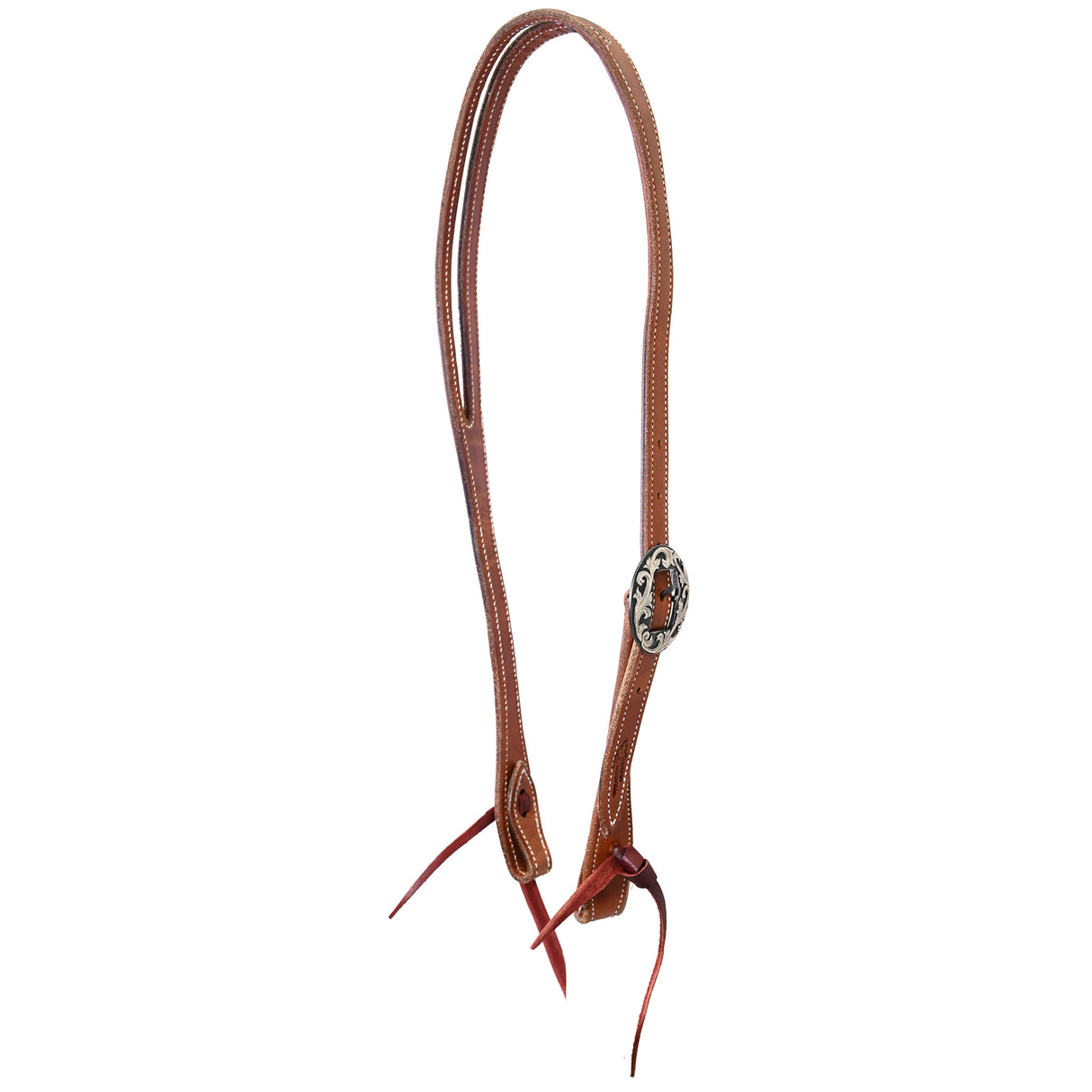 Coolhorse Leather Smoothout Slot Ear Headstall with Silver Sinclair Buckle