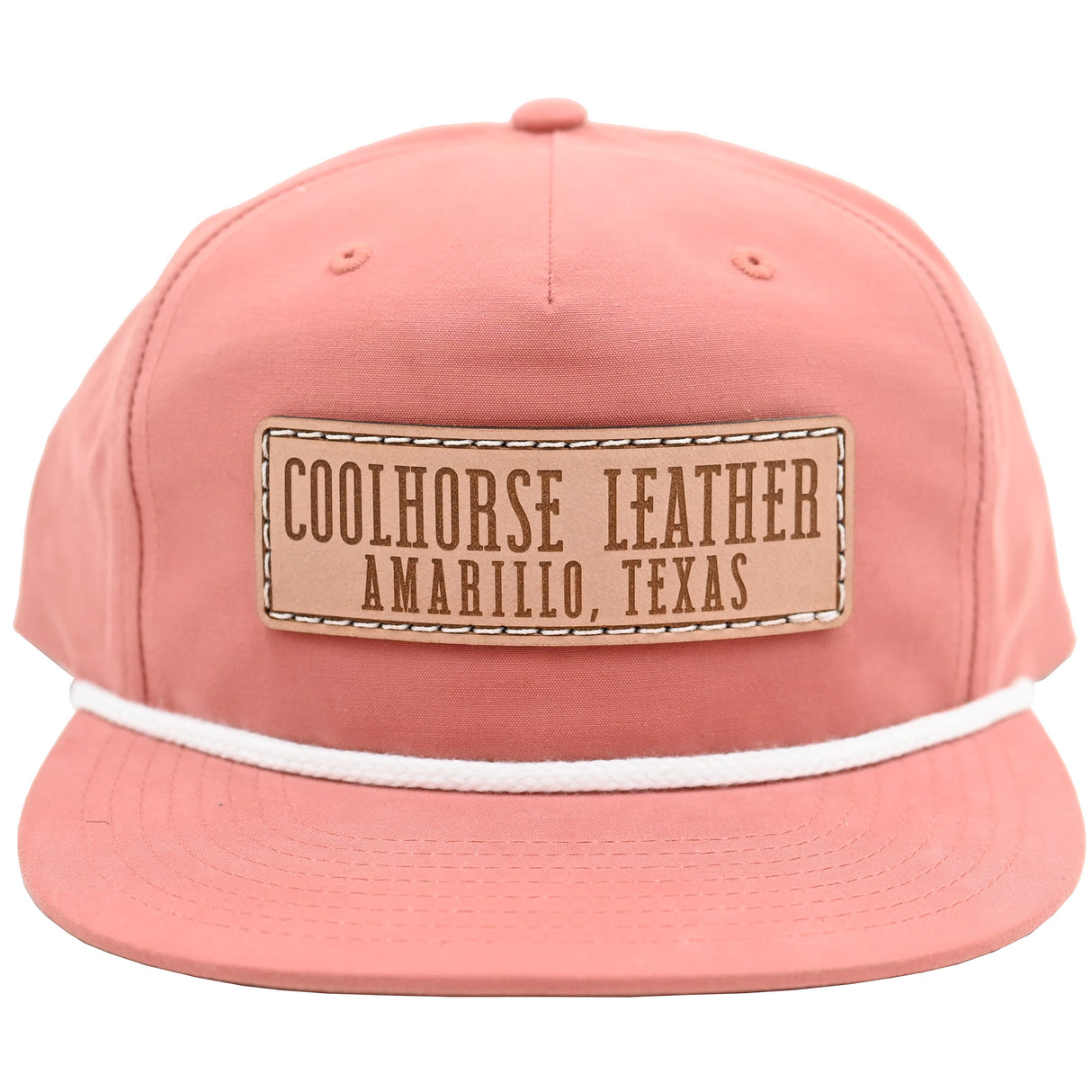 Coolhorse Dusty Red Grandpa Cap with Coolhorse Leather Patch