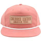 Coolhorse Dusty Red Grandpa Cap with Coolhorse Leather Patch