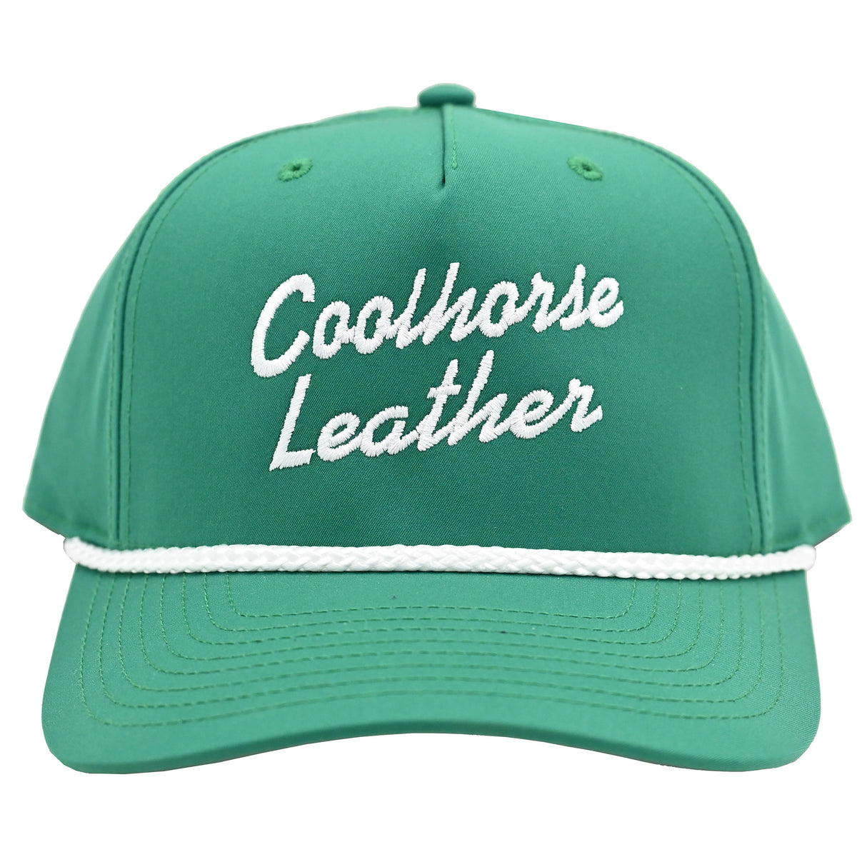 Coolhorse Leather Kelly Green Cap with Rope