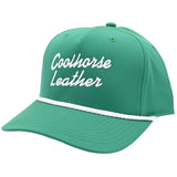 Coolhorse Leather Kelly Green Cap with Rope