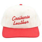 Coolhorse Cream/Red Grandpa Cap with Coolhorse Leather Embroidery