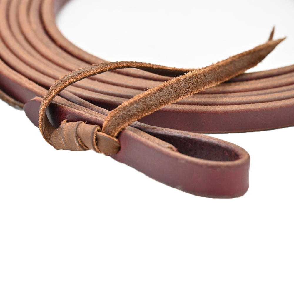 Coolhorse Leather 1/2" Latigo Leather Split Reins 7-8' Long, Handmade in Amarillo, TX