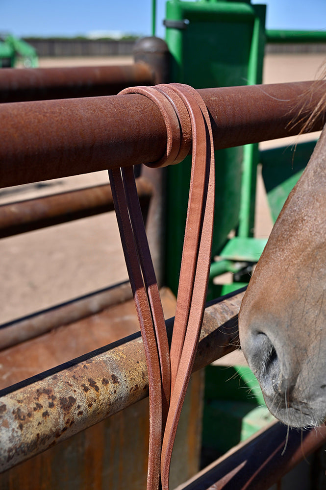 Coolhorse Leather 5/8" Weighted Harness Leather Split Rein- Handmade in Amarillo, TX