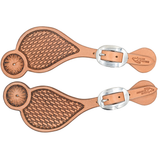 Coolhorse Leather Basket Stamped Spur Straps- Handmade in Amarillo, TX