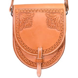 Coolhorse Leather Border Stamped Hand-Tooled Saddle Bag Purse