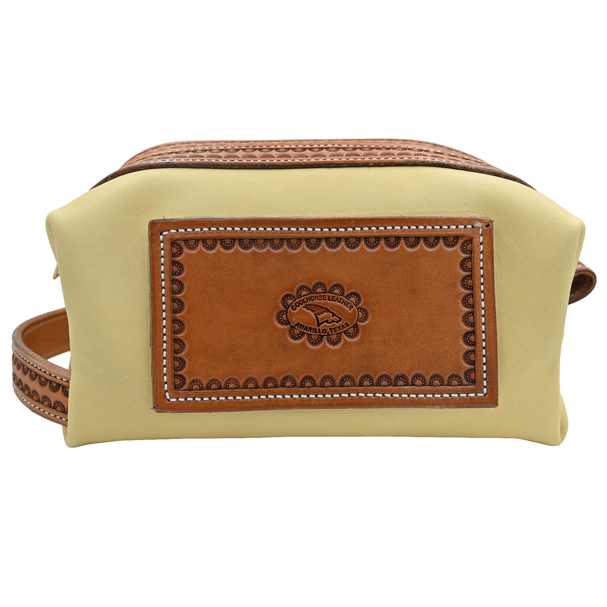 Coolhorse Leather Buckskin Border Stamped Leather Shave Kit