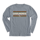 Coolhorse Gray Stripe Logo Long Sleeve T-Shirt