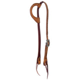 Coolhorse Leather Floral Knife Carved Slip Ear Headstall with Silver Sinclair Buckle