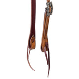 Coolhorse Leather Floral Knife Carved Slip Ear Headstall with Silver Sinclair Buckle