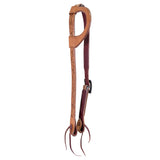 Coolhorse Leather Floral Knife Carved Slip Ear Headstall with Silver Sinclair Buckle